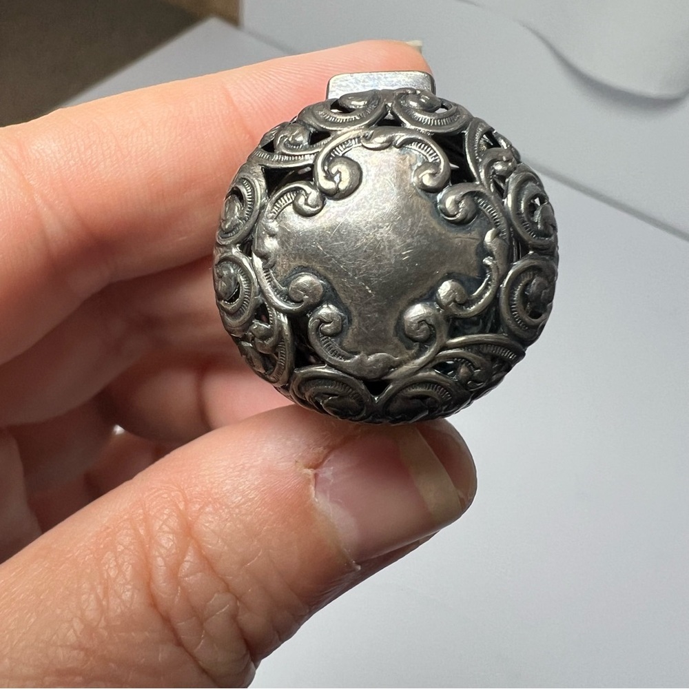 Antique Unger Brothers Sterling Silver Hinged Thimble Holder